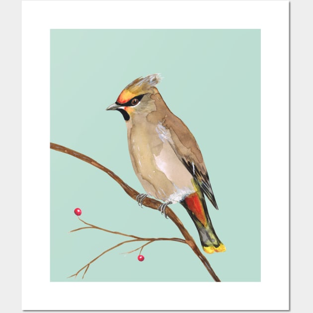 Bohemian waxwing Wall Art by Bwiselizzy